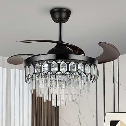 FanLighting 42 Inch Invisible Reversible Ceiling Fan with LED Lights and Remote Control